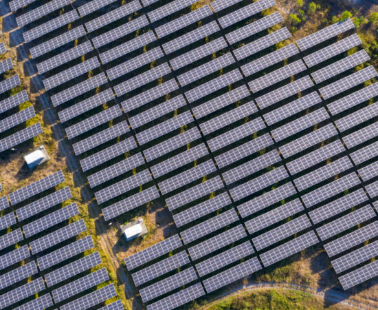 the Solar panels on the lawn